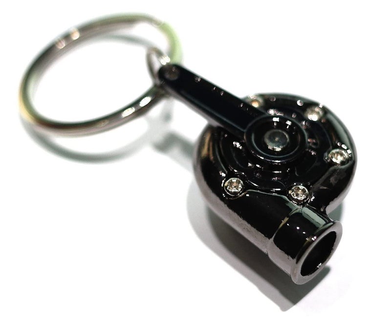 GT//Rotors Turbo Keychain Metal Spinning Turbocharger Automotive Mini Car Part Keychain Key Ring (Gunmetal Spinning Turbo) - Image 3